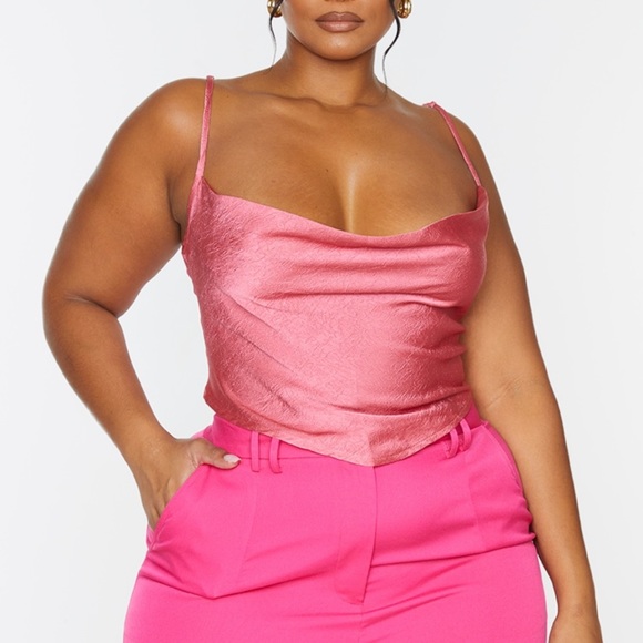 Pink Satin Top- NEW - Picture 5 of 6